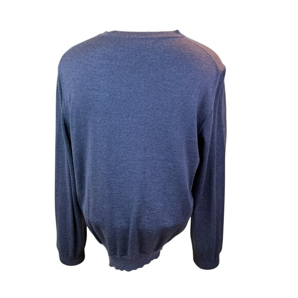 Nordstrom 100% Extra-Fine Merino Wool Purple V-Neck Sweater Mens XL Made In Ital - Picture 3 of 9
